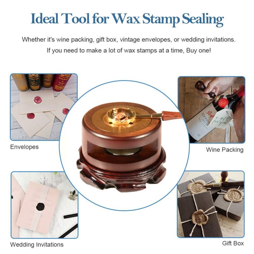 Wax Seal Maker Kit - Wax Seal Warmer & Melting Furnace, Wedding Spoon Holder & E - Picture 4 of 7